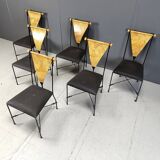 Set of 6 post modern dining chairs, 1970s