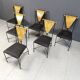 Set of 6 post modern dining chairs, 1970s