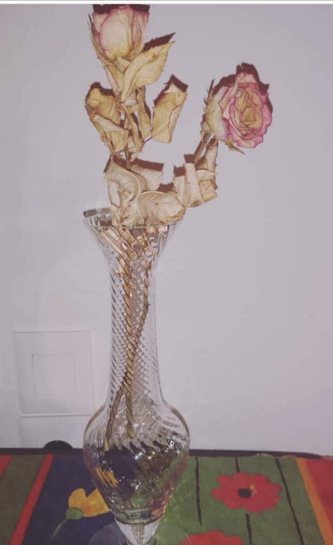 Soliflore vase in chiseled crystal