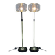 1970s Pair of Glass Brass Floor Lamps by Kamenicky Senov , Czechoslovakia