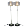 1970s Pair of Glass Brass Floor Lamps by Kamenicky Senov , Czechoslovakia
