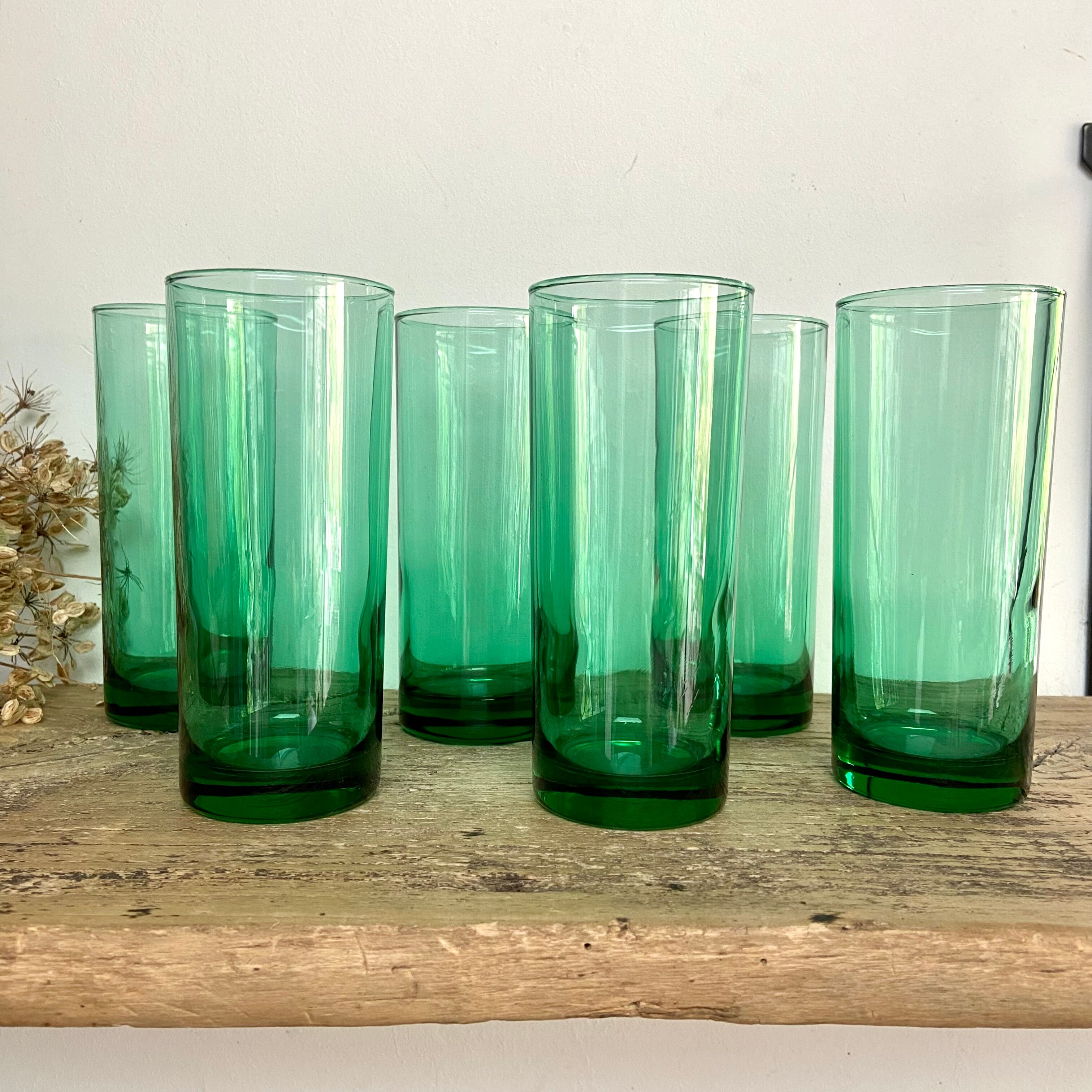 6 vintage luminarc France “long drink” glasses