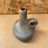 Antique Vintage Cracked Grey Ceramic Soliflore Vase