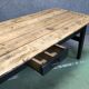 Farm table early twentieth, black matt base