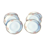 Suite of 6 flat plates Floral decoration Porcelain Winterling Roslau