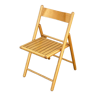 Chaise pliante en bois Mid Century avec siège à lattes