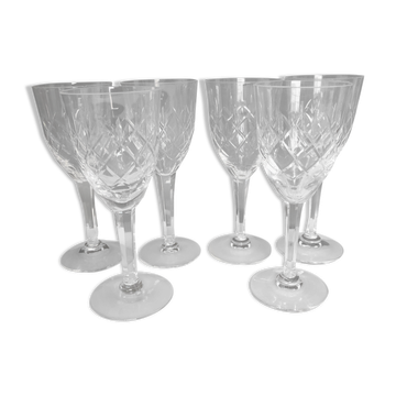 Set of six crystal wine glasses from Lorraine