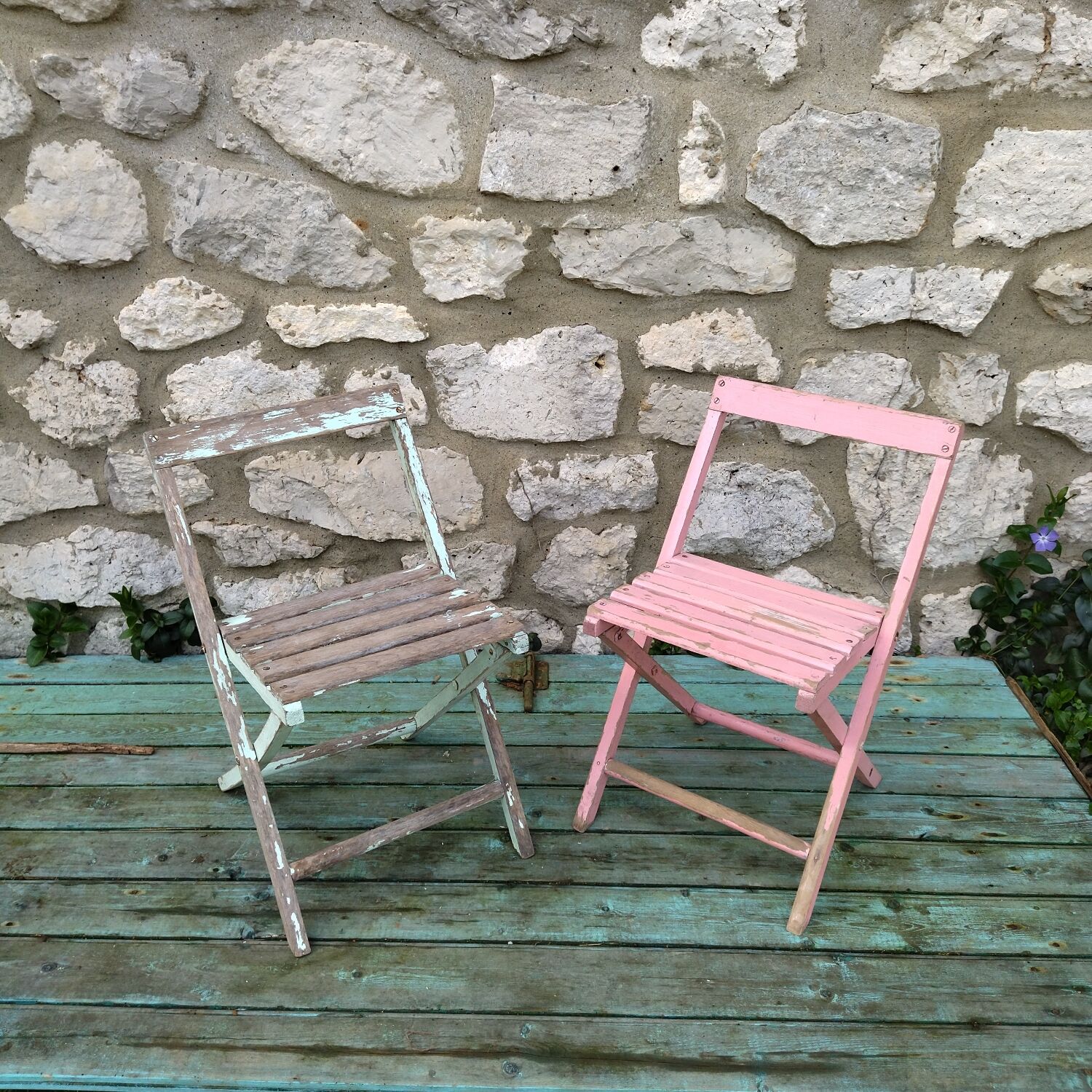 Pair of folding chairs 50s
