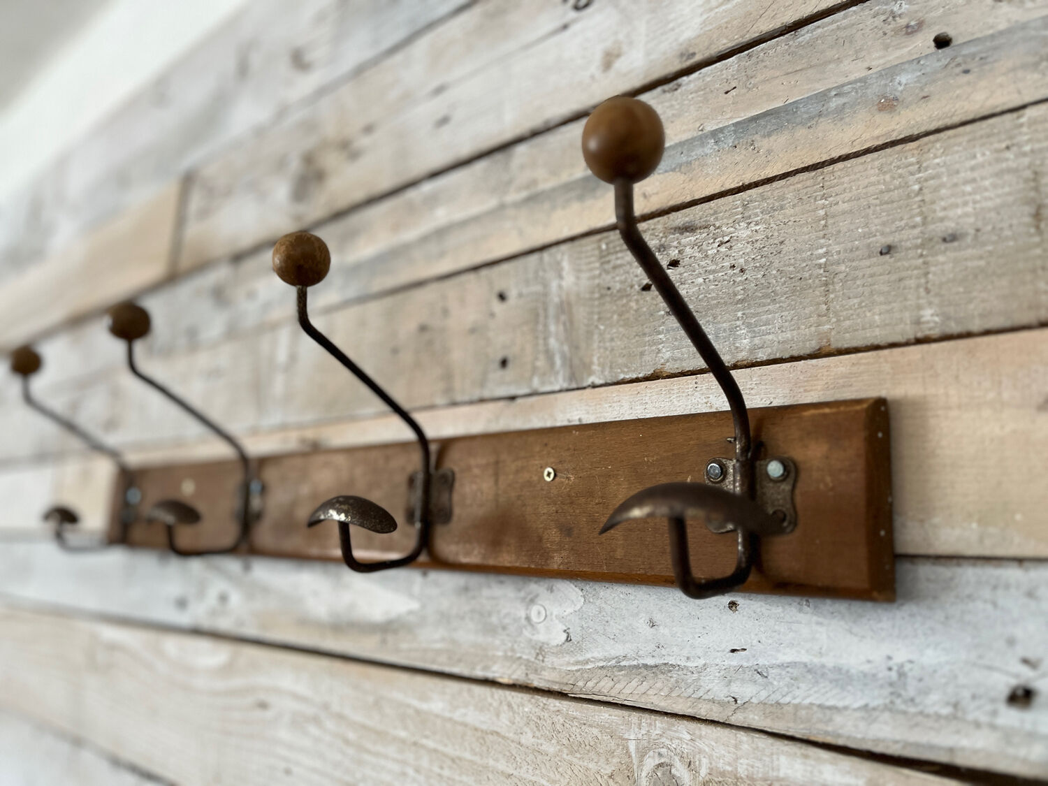 Old oak and metal hook