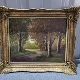 Signed oil painting on gilded wooden frame