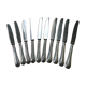 Set of 10 antique silver metal knives