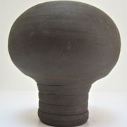 Anthropomorphic candle holder, scarified ceramic, stamped design