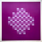 Poster, photolithography, Jim Bird, tribute to Vasarely, 70s