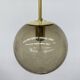 Suspension boule en laiton et verre fumé de Limburg Glashütte, années 1970
