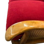 Vintage red wine baroque armchair/sofa/lounge with caning