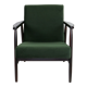 Vintage green olive easy chair, 1970s - dark wood