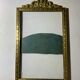 Old photo frame in golden brass floral decoration and small knot 18th With glass