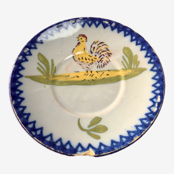 Saucer earthenware Charolles rooster pattern diameter