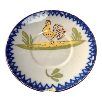 Saucer earthenware Charolles rooster pattern diameter