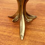 Vintage brutalist floral metal candlestick