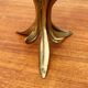 Vintage brutalist floral metal candlestick