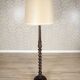 Early 20th-Century Chippendale Floor Lamp on Brown Wooden Base