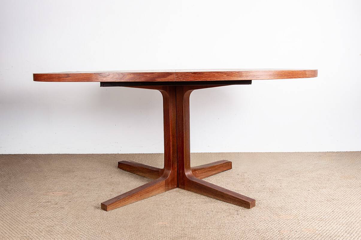 Very large Danish dining table in teak, oval and extendable, Dyrlund.