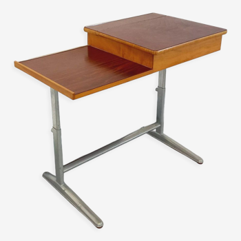 Vintage adjustable desk in wood and steel from the 70s