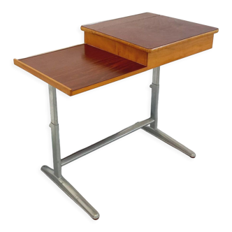 Vintage adjustable desk in wood and steel from the 70s