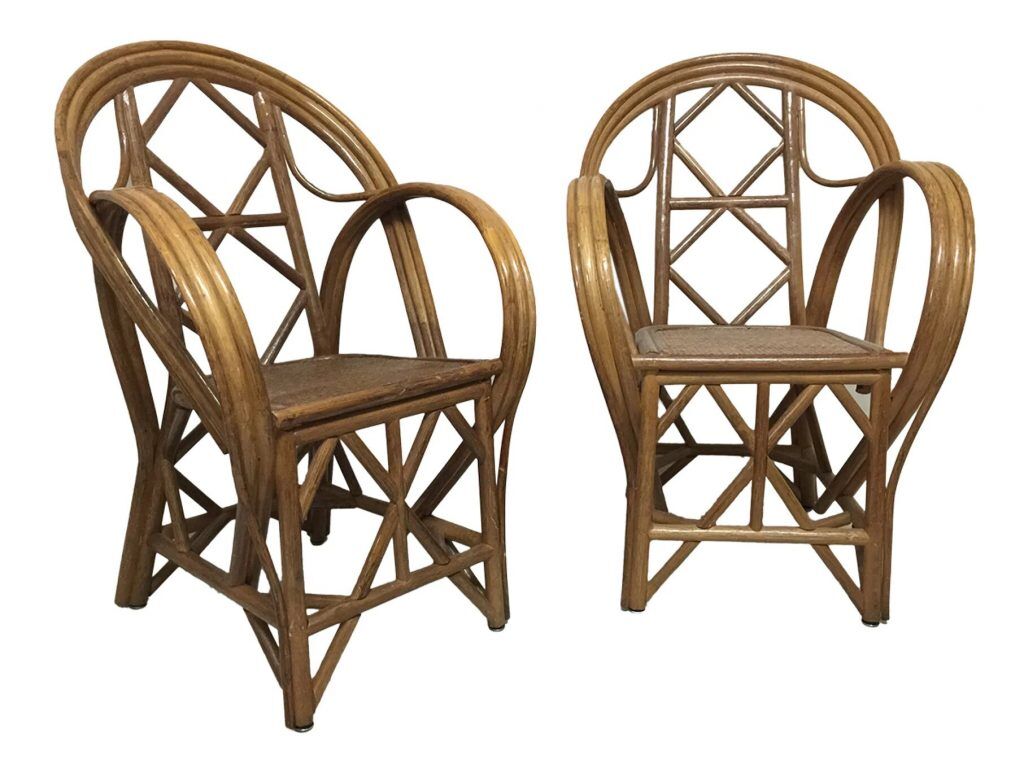 Pair of vintage rattan chair