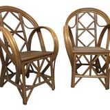 Paire de chaise en rotin vintage