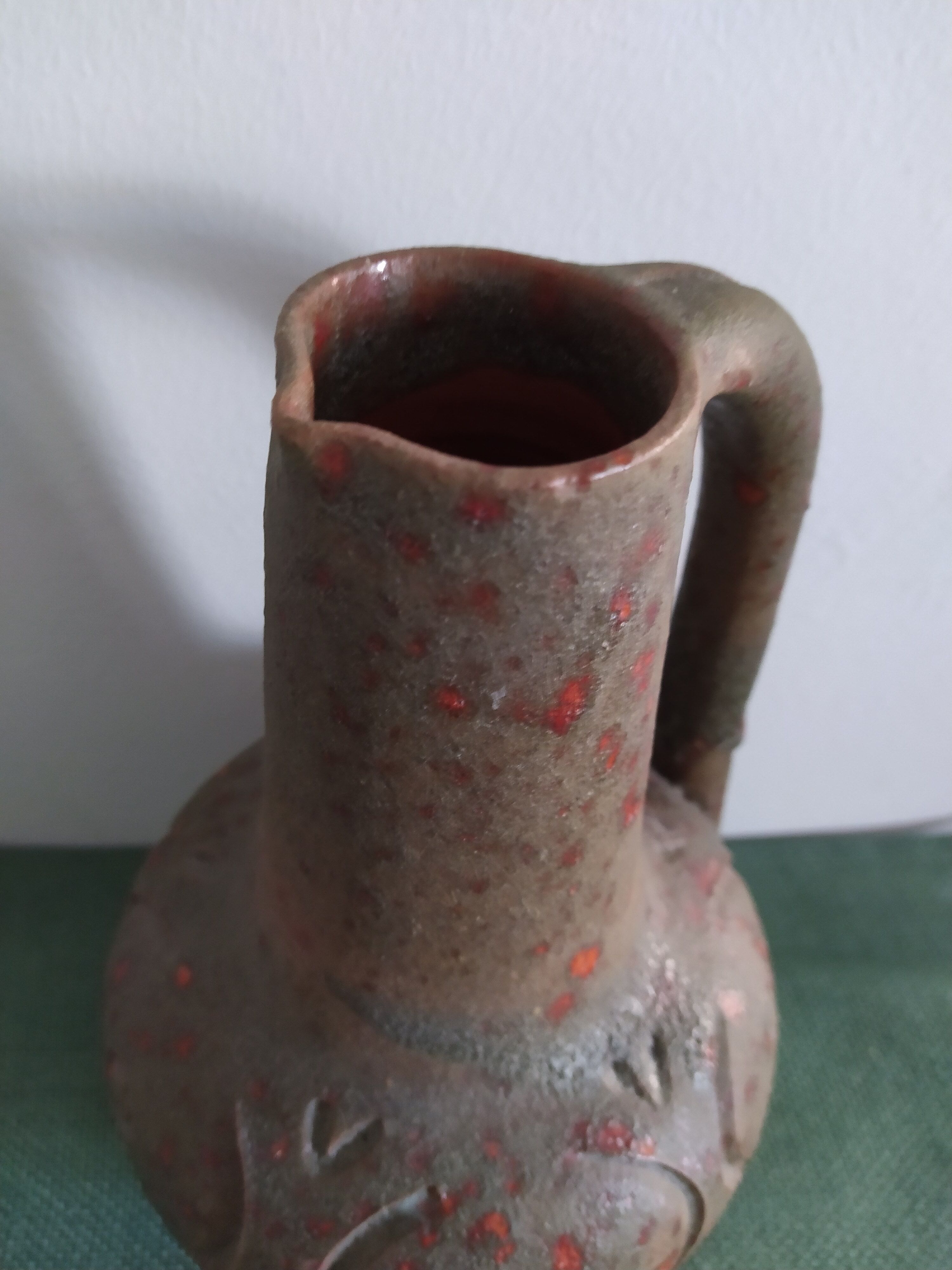 Brutalist pitcher vase in Campo Piannon orezza gres