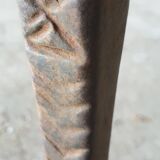 Pair of Twisted Wrought Iron Andirons, 19th Century