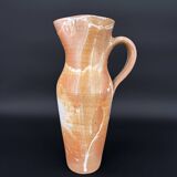 Large vintage flamed stoneware jug – France, 1970s