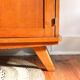 Armoire bois blond et rotin