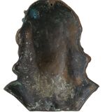 Christ bronze massif plaque avec bas relief pour pierre tombale ou autre signée