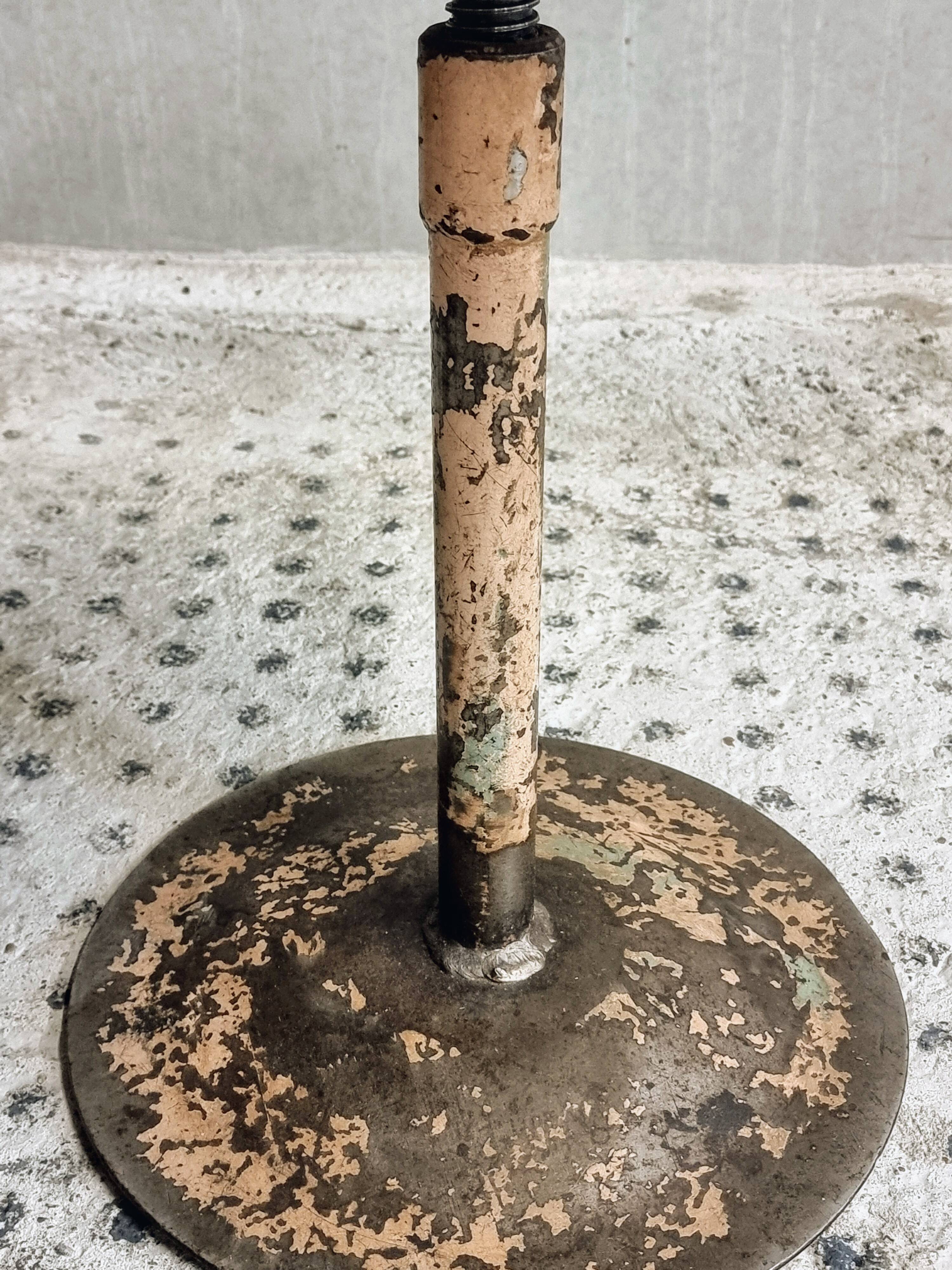 Old workshop stool iron swivel stool side table