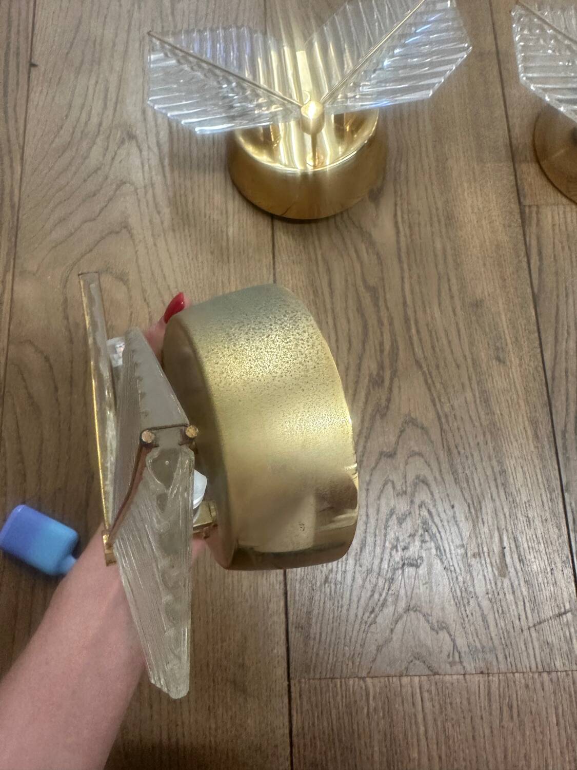 Set of 3 brass Wall Lamps, 1970