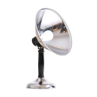 vintage table lamp with chrome shield, Czechoslovakia circa 1920s