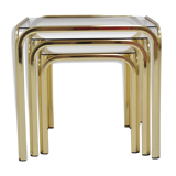 Retro Brass Nesting Tables,circa 1990's.