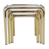 Retro Brass Nesting Tables,circa 1990's.