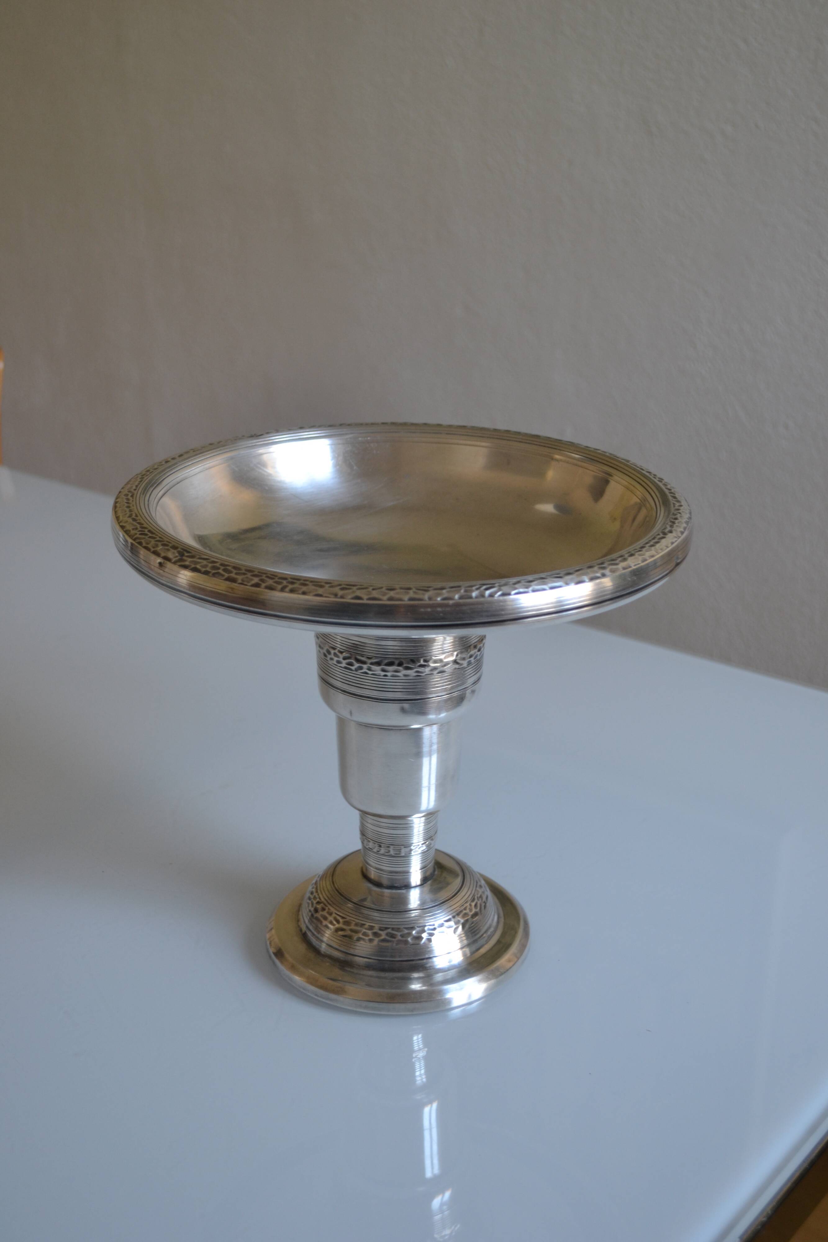 Art Deco silver-plated metal table centrepiece 1930
