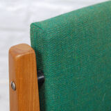 Vintage wooden chair 1960s reupholstered