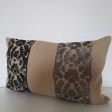 Embroidered linen cushion cover