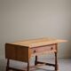 Danish folding table from the mid-century with a drawer in oak, Henning Kjærnulf, 1960s.