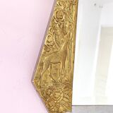 Art Deco wooden mirror with bevelled glass