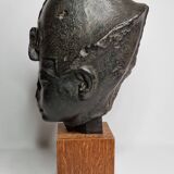 Bust of Amenophis III in patinated plaster in imitation of stone, 45 cm