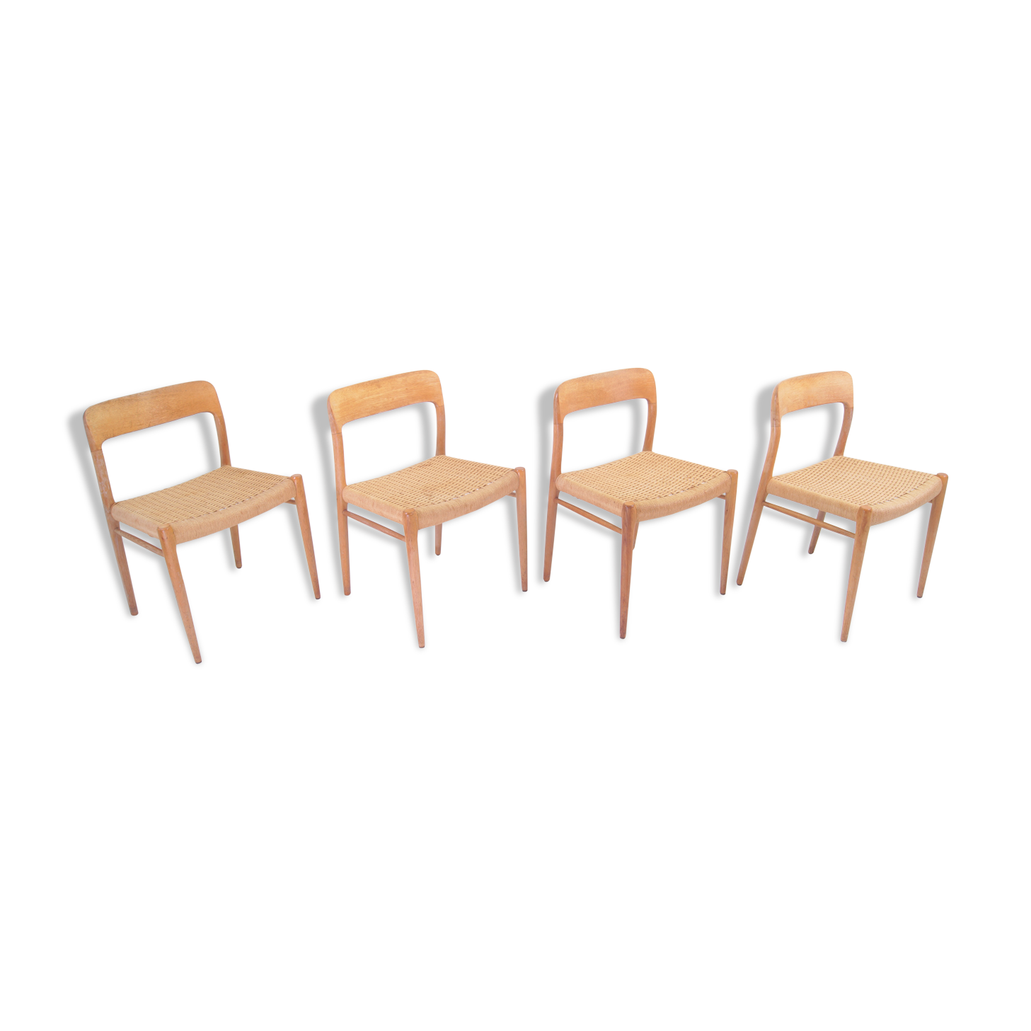 4 chairs by Niels Otto Moller, model 75 for J.L. Mollers Mobelfabrik