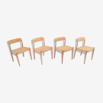 4 chairs by Niels Otto Moller, model 75 for J.L. Mollers Mobelfabrik