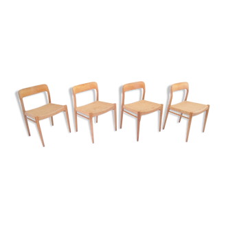 4 chairs by Niels Otto Moller, model 75 for J.L. Mollers Mobelfabrik
